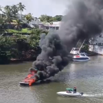 Se Incendió el Yate 7 Mares en Boca del Río